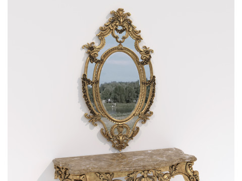 Classic European Style Console Table 18 Model 3D