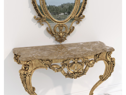 Classic European Style Console Table 18 Model 3D