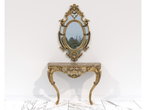 Classic European Style Console Table 18 Model 3D