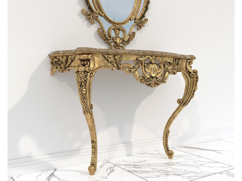 Classic European Style Console Table 18 Model 3D
