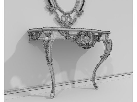 Classic European Style Console Table 18 Model 3D