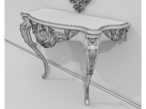 Classic European Style Console Table 18 Model 3D