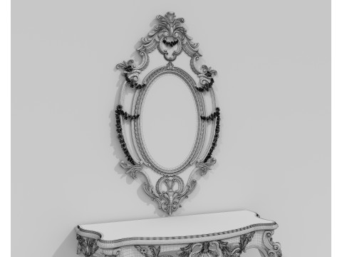 Classic European Style Console Table 18 Model 3D