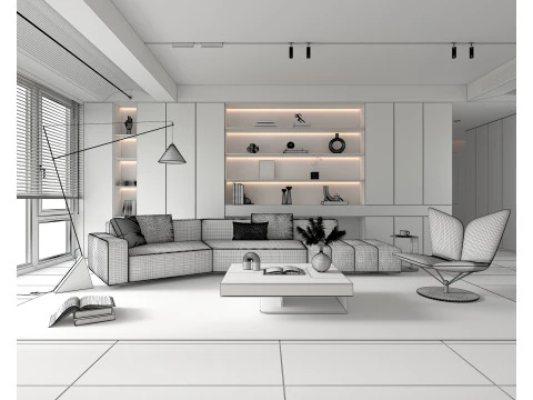 Cena da sala de estar 20 Modelo 3D