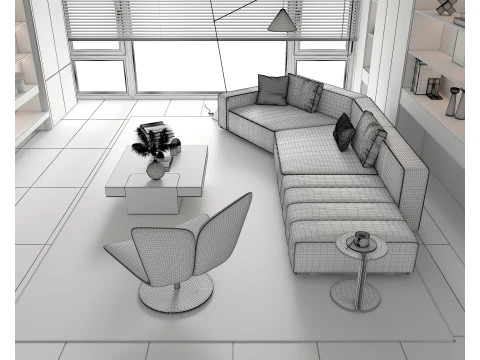 Cena da sala de estar 20 Modelo 3D
