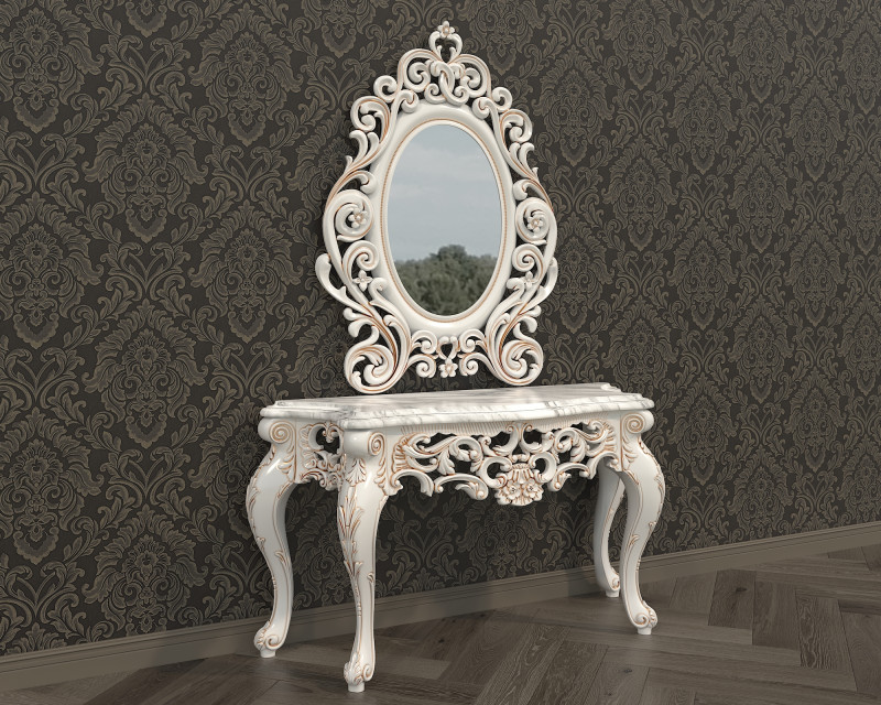 Classic European Style Console Table 19 3D Modell .c4d .max .obj .3ds .fbx .stl .blend