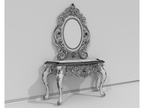 Classic European Style Console Table 19 3D Modell