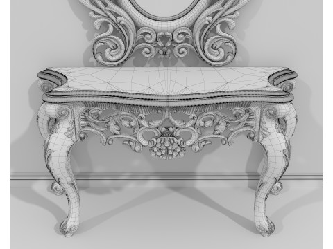 Classic European Style Console Table 19 3D Modell