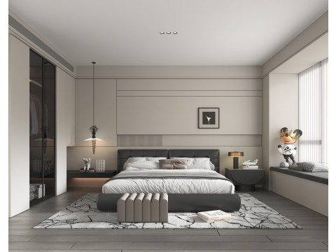 Modern Bedroom Scene 51 3D Model