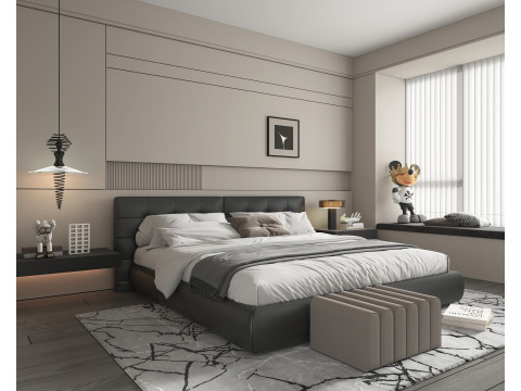 Modern Bedroom Scene 51 3Dモデル