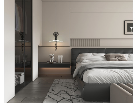 Modern Bedroom Scene 51 3Dモデル