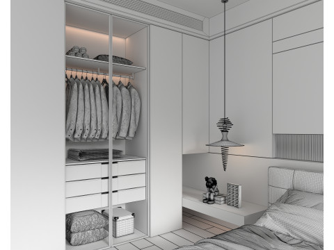 Modern Bedroom Scene 51 3Dモデル