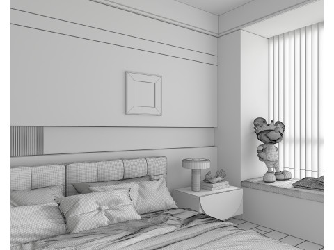 Modern Bedroom Scene 51 3Dモデル