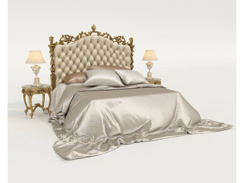 Classic European Style Bed Set 72 3D Model