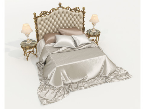Classic European Style Bed Set 72 3D 模型