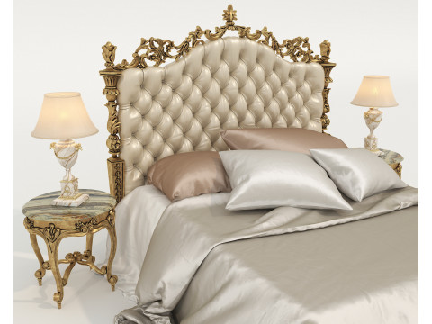 Classic European Style Bed Set 72 3D 模型