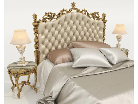 Set letto classico in stile europeo 72 Modello 3D