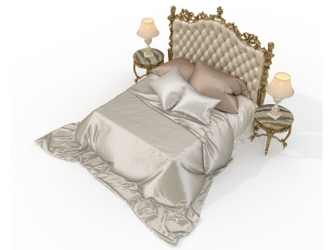 Classic European Style Bed Set 72 3D 模型