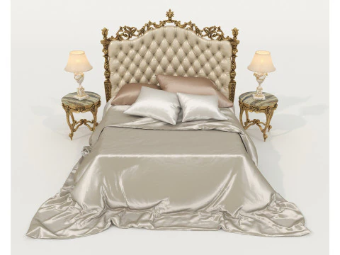 Set letto classico in stile europeo 72 Modello 3D
