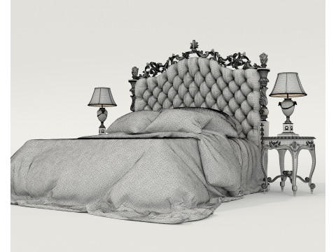 Classic European Style Bed Set 72 3D 模型