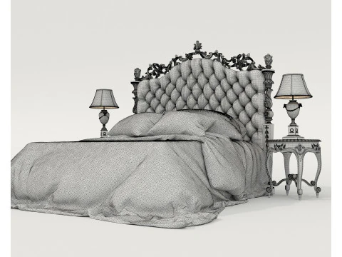 Set letto classico in stile europeo 72 Modello 3D