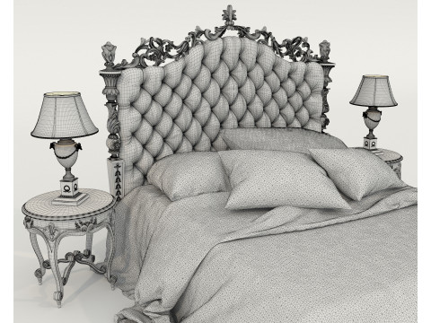 Classic European Style Bed Set 72 3D 模型