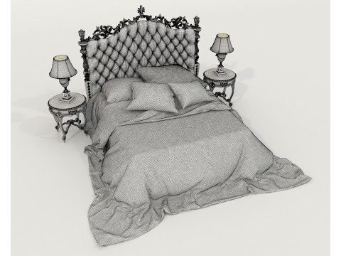 Classic European Style Bed Set 72 3D 模型