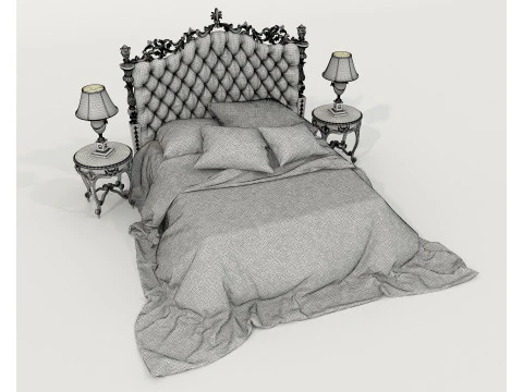 Set letto classico in stile europeo 72 Modello 3D