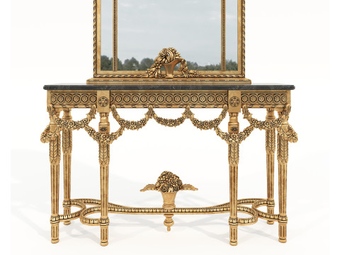 Classic European Style Console Table 20 Modello 3D