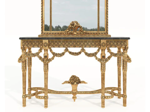 Classic European Style Console Table 20 3D Model
