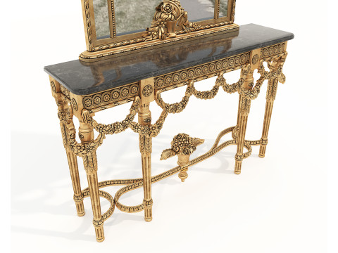 Classic European Style Console Table 20 Modello 3D