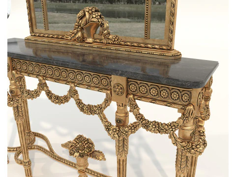 Classic European Style Console Table 20 3D Model