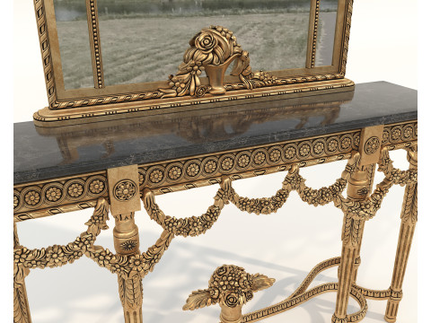 Classic European Style Console Table 20 Modello 3D