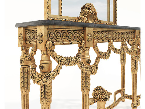 Classic European Style Console Table 20 Modello 3D