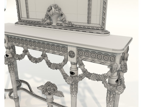 Classic European Style Console Table 20 Modello 3D