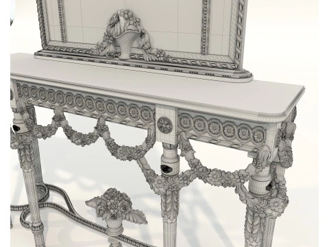 Classic European Style Console Table 20 3D Model