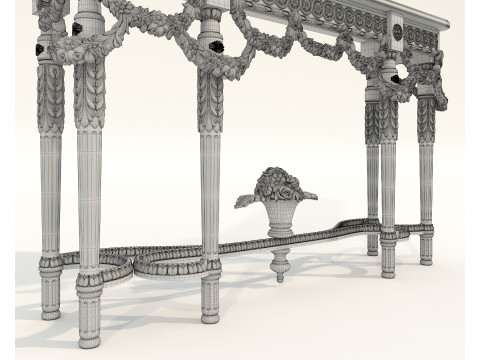 Classic European Style Console Table 20 Modello 3D