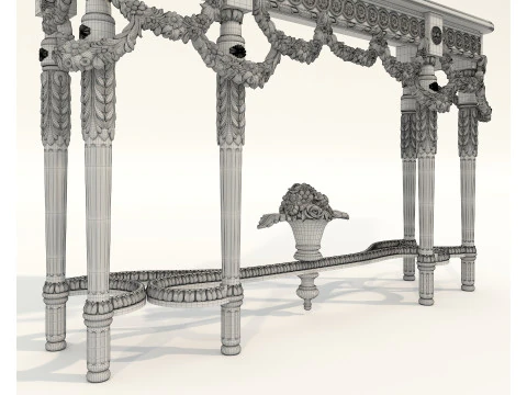 Classic European Style Console Table 20 3D Model