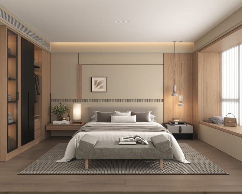 Modern Bedroom Scene 52 Model 3D .c4d .max .obj .3ds .fbx .stl .blend 