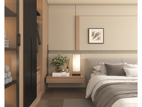 Modern Bedroom Scene 52 Model 3D