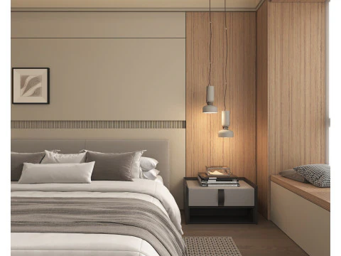 Modern Bedroom Scene 52 3D Model