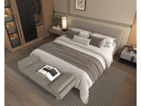 Modern Bedroom Scene 52 Model 3D