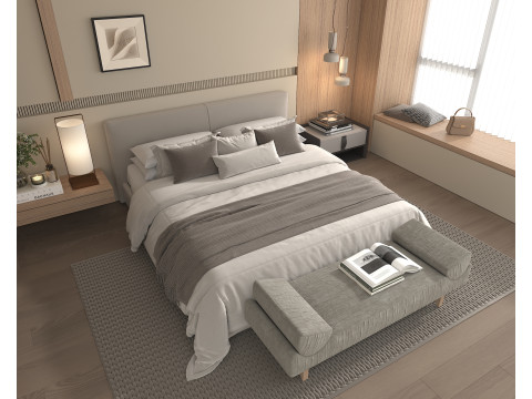 Modern Bedroom Scene 52 Model 3D
