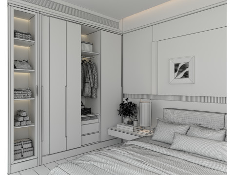 Modern Bedroom Scene 52 Model 3D