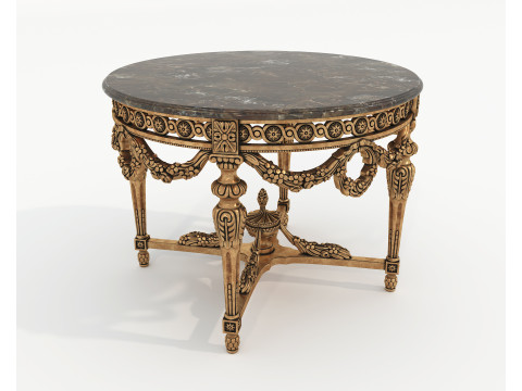 Classic European Style Coffee Table and Armchair 34 Modelo 3D