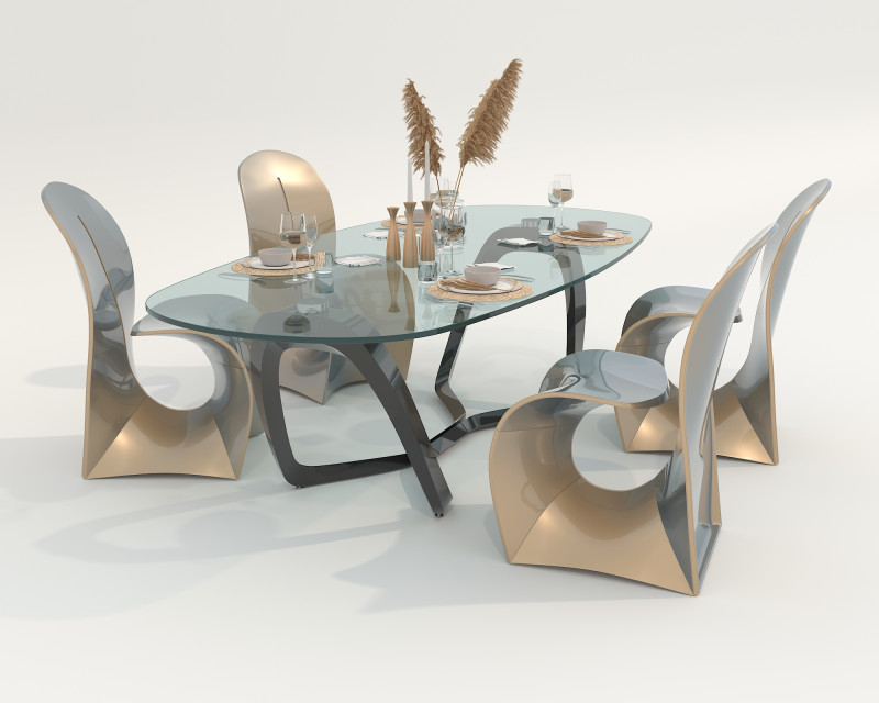 Modern Dining Table and Chairs 47 3D मॉडल .c4d .max .obj .3ds .fbx .stl .blend
