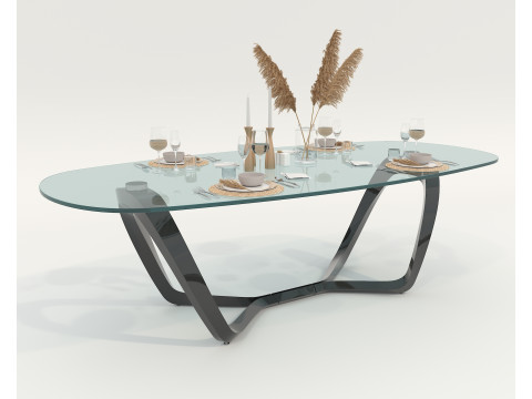 Modern Dining Table and Chairs 47 3D मॉडल