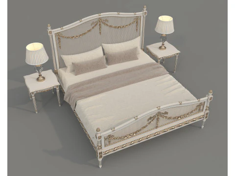 Set letto classico in stile europeo 73 Modello 3D