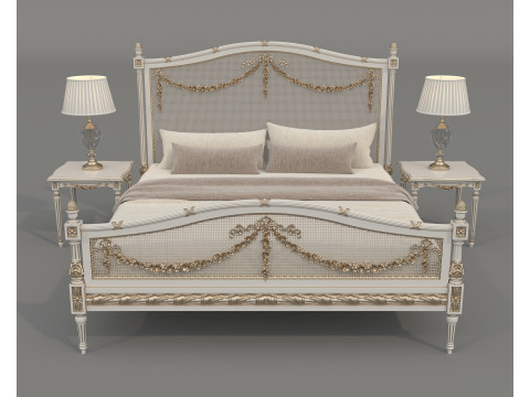 Classic European Style Bed Set 73 3D 모델