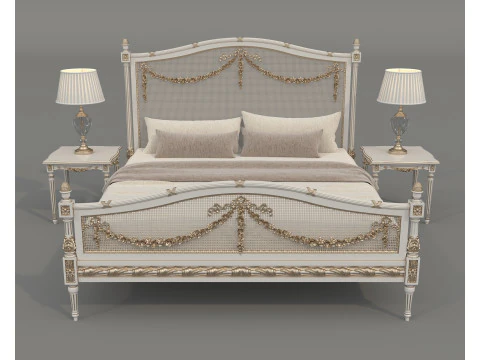 Set letto classico in stile europeo 73 Modello 3D